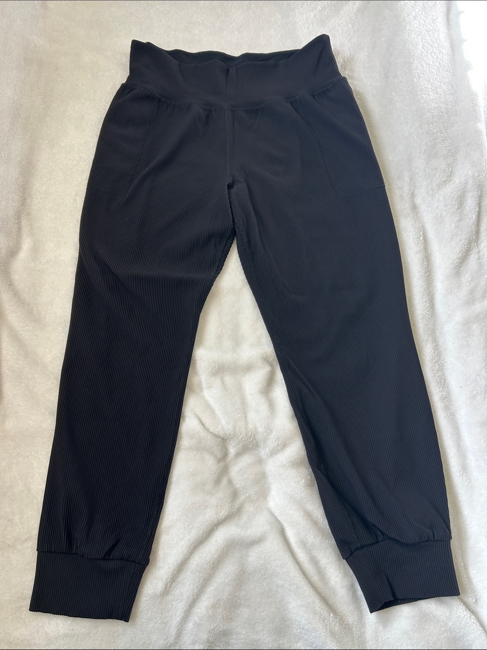 Athleta XL Black Salutation Rib Jogger Pants Loungewear Athleisure